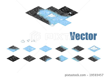 Pixel art sprite tiles for game background. Pixel art sprite tiles for game background. 19593457