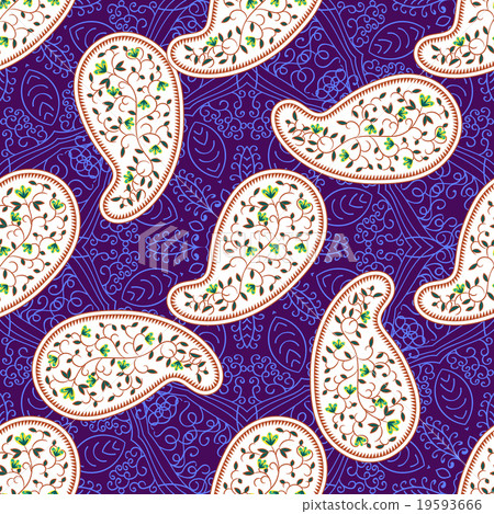Vector paisley floral seamless pattern. - Stock Illustration [19593666 ...