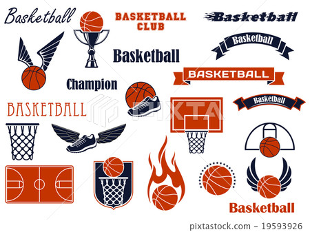 Basketball sport game and design elements 19593926