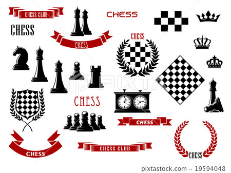 Chess game items, icons and design elements 19594048