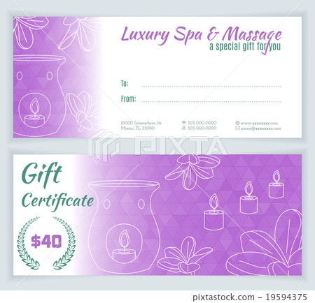 Spa, massage gift certificate template 19594375