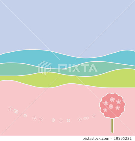 Spring landscape cherry tree - Stock Illustration [19595221] - PIXTA