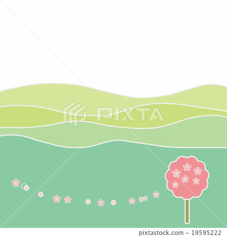 Spring landscape cherry tree - Stock Illustration [19595222] - PIXTA