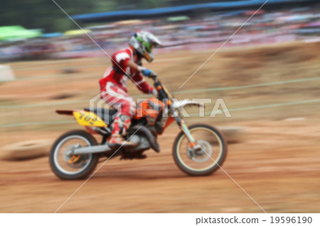 Motocross race blurry for background. 19596190