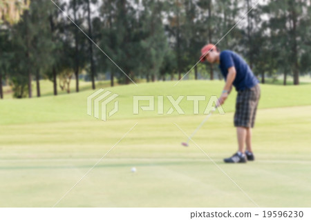 blurred golfers hit sweeping and keep golf course blurred golfers hit sweeping and keep golf course 19596230