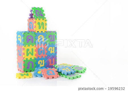 Thai alphabet jigsaw puzzle colorful Thai alphabet jigsaw puzzle colorful 19596232
