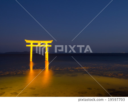 Torii of a white hair shrine 19597703