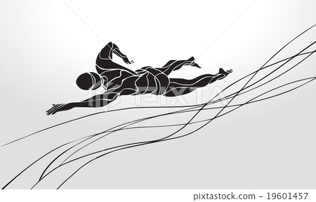 Freestyle Swimmer Silhouette. Sport swimming Freestyle Swimmer Silhouette. Sport swimming 19601457