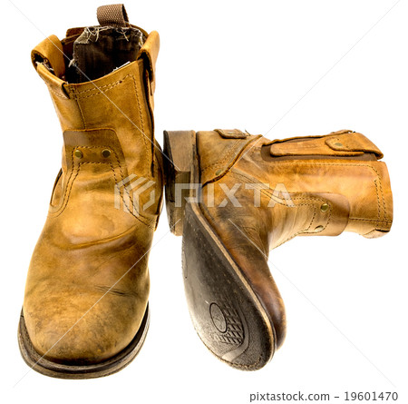 Isolated Patina Engineer Leather Boot Isolated Patina Engineer Leather Boot 19601470