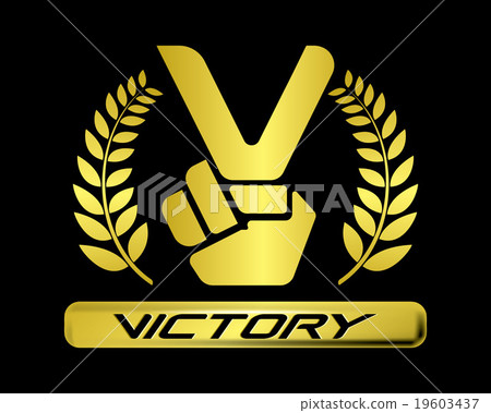 V hand emblems victory symbol. 19603437