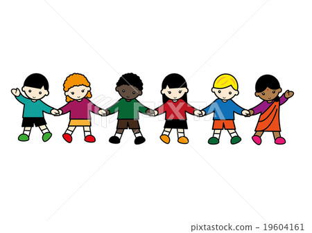 Children of the world connecting hands - Stock Illustration [19604161 ...