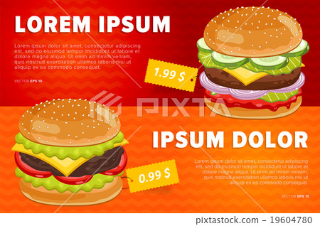 Cheeseburger sale banner template. - Stock Illustration [19604780] - PIXTA