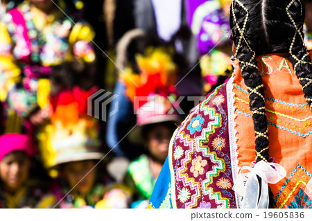 Peruvian dancers at the parade in Cusco. Peruvian dancers at the parade in Cusco. 19605836