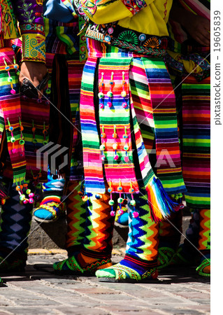 Peruvian dancers at the parade in Cusco. Peruvian dancers at the parade in Cusco. 19605839