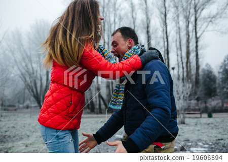 Young beautiful couple having fun 19606894