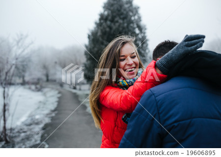 Young beautiful couple having fun 19606895