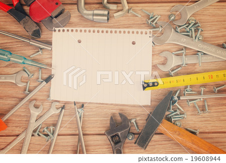 empty note with tools kit empty note with tools kit 19608944