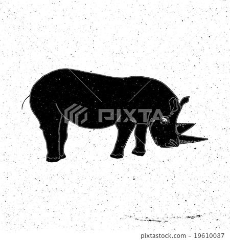 Rhino hand drawn in grunge style 19610087