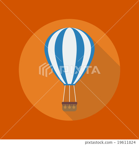 Transportation Flat Icon. Hot air balloon Transportation Flat Icon. Hot air balloon 19611824