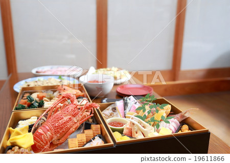 Osechi美食(日本料理新年重Ise蝦日本料理傳統活動新年) Osechi美食(日本料理新年重Ise蝦日本料理傳統活動新年) 19611866