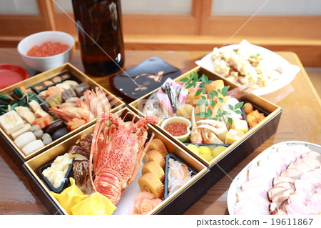 Osechi美食(日本料理新年重Ise蝦日本料理傳統活動新年) Osechi美食(日本料理新年重Ise蝦日本料理傳統活動新年) 19611867
