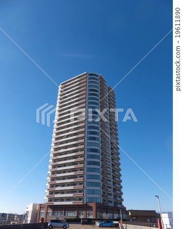 Blue sky and high rise apartment Blue sky and high rise apartment 19611890