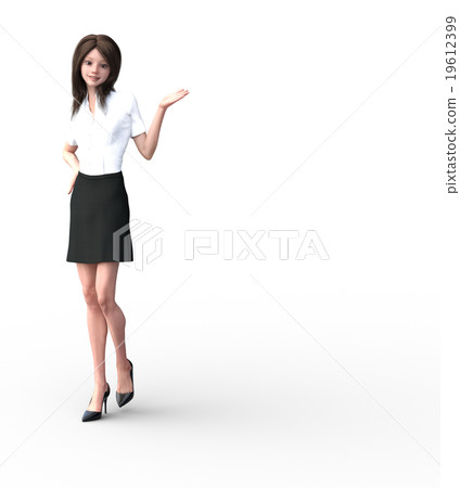引導女商人perming3DCG插圖素材 引導女商人perming3DCG插圖素材 19612399