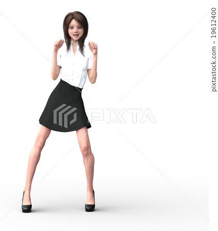 擺在腸道perming3DCG例證材料的女商人 擺在腸道perming3DCG例證材料的女商人 19612400