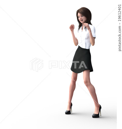 Business woman to pose a gut perming3DCG Illustration material Business woman to pose a gut perming3DCG Illustration material 19612401