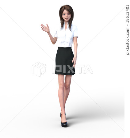 引導女商人perming3DCG插圖素材 引導女商人perming3DCG插圖素材 19612403