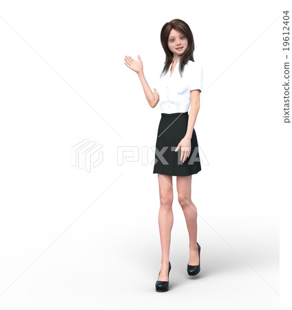 引導女商人perming3DCG插圖素材 19612404