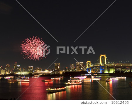 Rainbow Firework Display and Rainbow Bridge Special Light Up 19612495