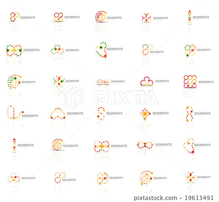 Set of vector linear logotypes, geometric abstract Set of vector linear logotypes, geometric abstract 19613491