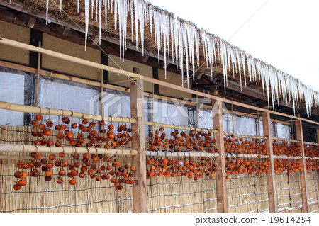 Dried persimmon and icicle of Ouchi inn Dried persimmon and icicle of Ouchi inn 19614254