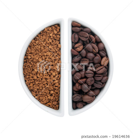 Two ceramic plates with coffee Two ceramic plates with coffee 19614636