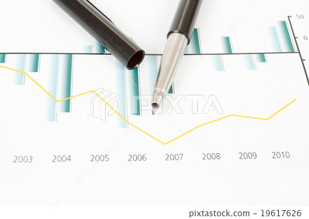 Stock market graphs with pen Stock market graphs with pen 19617626
