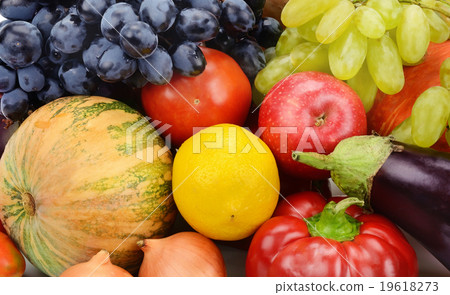 bright background of fruits and vegetables 19618273