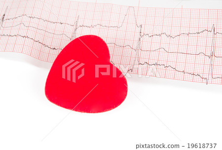 electrocardiogram with a heart electrocardiogram with a heart 19618737