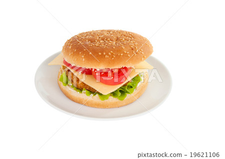 cheeseburger in a plate 19621106