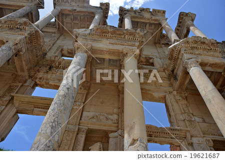 front of Celsus Library in Ephesus front of Celsus Library in Ephesus 19621687