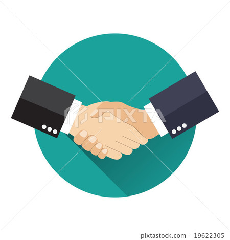 Shake hand flat icon 19622305