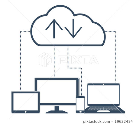 Cloud computing Network Connected all Devices.  19622454