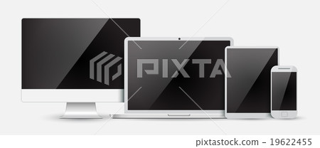 Set computer monitor, laptop, tablet and phone Set computer monitor, laptop, tablet and phone 19622455
