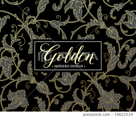 Luxury seamless background with gold frame. Vector - Stock Illustration ...