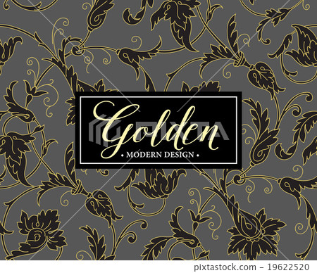 Luxury seamless background with gold frame. Vector - Stock Illustration ...