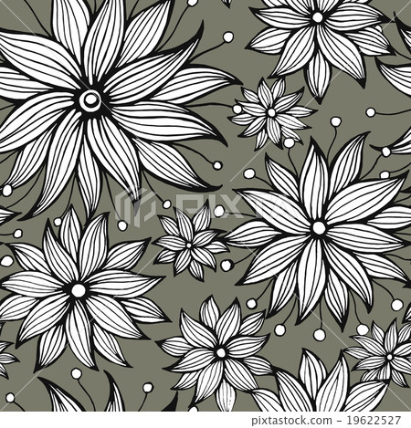 Seamless floral doodle background pattern. Vector - Stock Illustration ...
