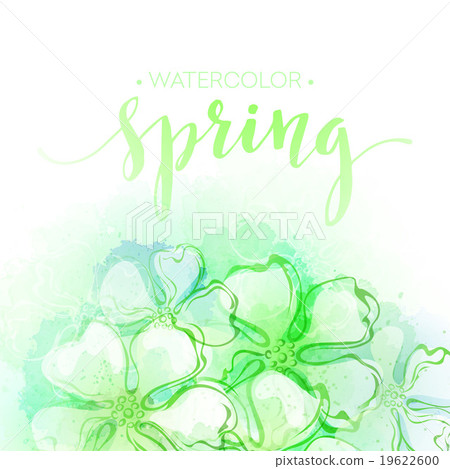 Watercolor spring flower background. Vector Watercolor spring flower background. Vector 19622600
