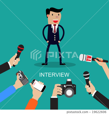 Media conducting a press interview - Stock Illustration [19622606] - PIXTA