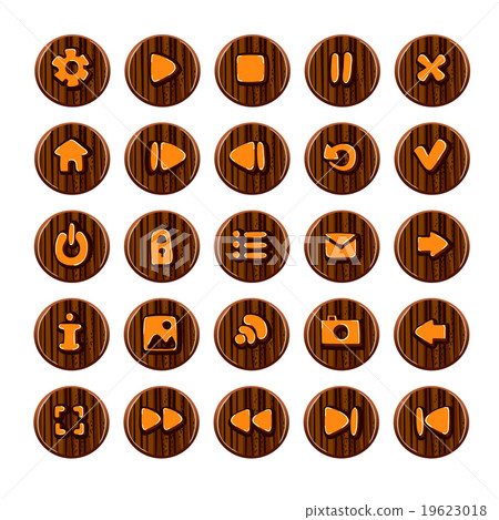 Big set of wooden button for game design Big set of wooden button for game design 19623018
