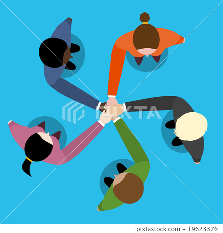 businessman and woman join hands businessman and woman join hands 19623376